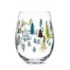 Abbott Collection Allover Trees Stemless Wine Glass-5" H