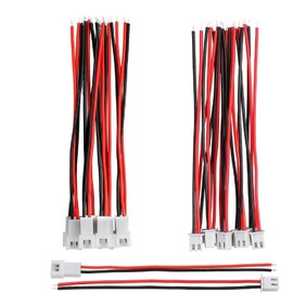10 Pairs 1.25 mm JST 2 Pin Micro Electrical Male and Female Connector Plug with 80mm Wire Cables