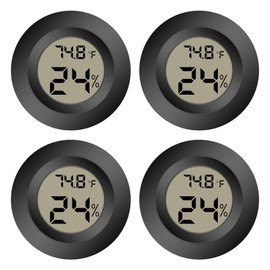 Mini Hygrometer Indoor Outdoor Thermometer Humidity Meter Digital LCD Temperature and Humidity Monitor Humidity Gauge for Greenhouse Humidor Reptile Thermostat Jars Fahrenheit(℉)/ Celsius(℃) 4 Pack