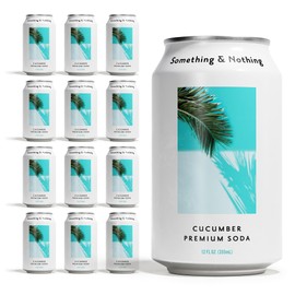 Something & Nothing Flavoured Sparkling Water - Lightly Carbonated, Full Flavoured with Added Grape & Lemon Juice | Vegan & Low Calorie Soda | 355ml Cans, Pack of 12 (Cucumber)