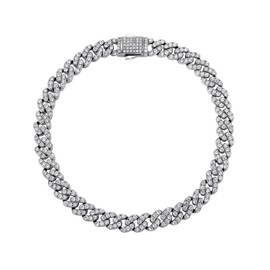 TOPGRILLZ 8mm Gold Cuban Link Anklets for Women 6 Times 14K Gold Plated Fashion Foot Jewelry Gift 9" 10" 11" (Silver, 9.5)