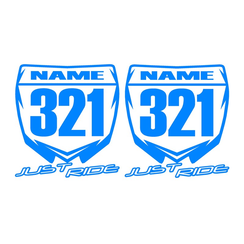 JUST RIDE Motocross Number Plate Replica Decal Stickers YZ
