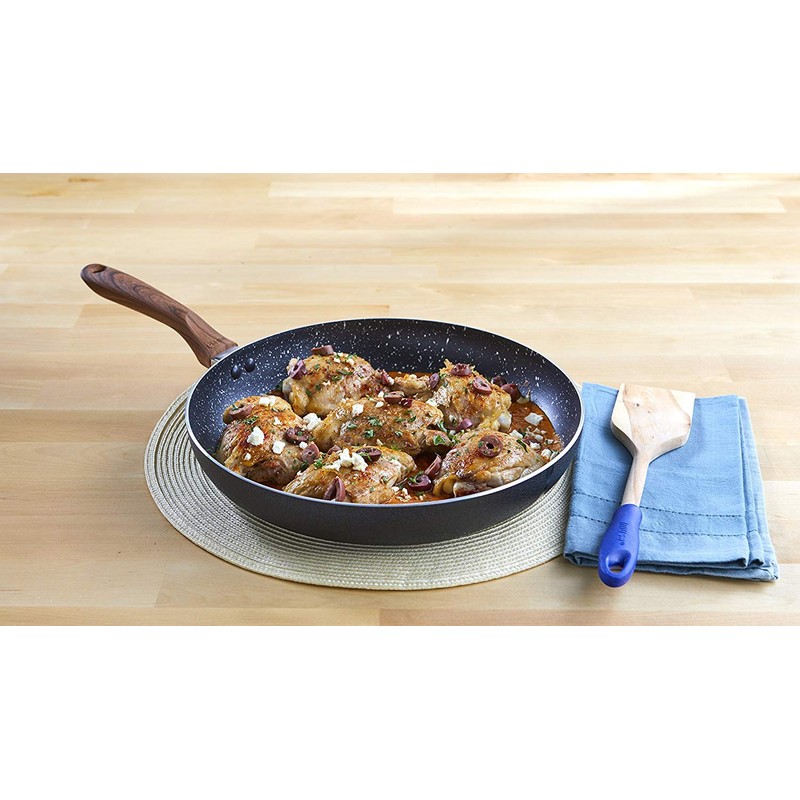 IMUSA USA Woodlook 12" Black Stone Fry Pan Handle and