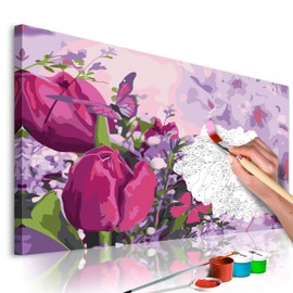 murando - Paint by Numbers Flowers Tulips 60 x 40 cm Painting Set with Wooden Frame on Canvas for Adults Children Painting Hand-Painted Kit DIY Gift Decoration n-A-0322-d-a