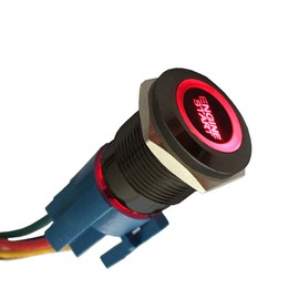 ETOPARS Black Case 19 mm Car Toggle Switch Rocker Switch Pressure Switch Momentary 12 V Red Light Metal Engine Start Socket Plug