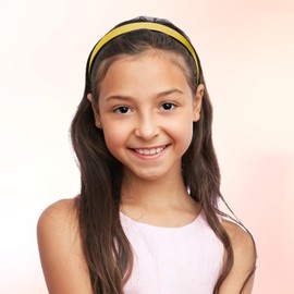 VOCOSTE Hair Headband Wide Satin Headband Yellow 1.57 Inches Wide for Women
