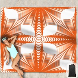 Beach Blanket Waterproof Sandproof Oversized 95”x 80”,Sand Free Beach Mat with Corner Pockets,Portable Mesh Bag for Beach Festival,Picnic,Travel and Outdoor Camping (Octopus)