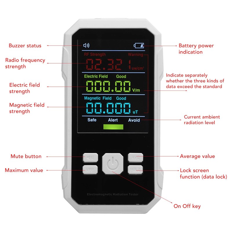 Topyond Radiation Detector RF Detection of Electric Magnetic Field Strength