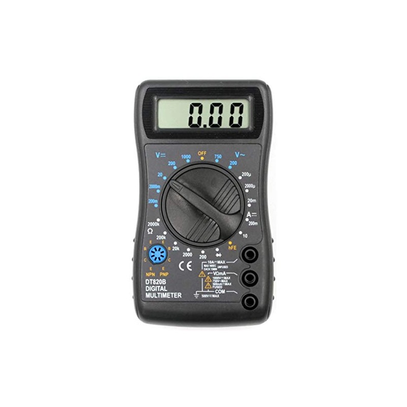 Digital Multimeter with Test Leads, 1999 Count, Measures Voltage, Current,