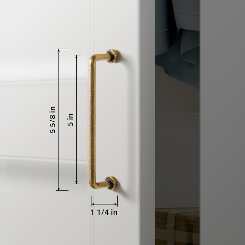 Goo-Ki 6 Pack 5'' Center to Center Antique Brass Cabinet