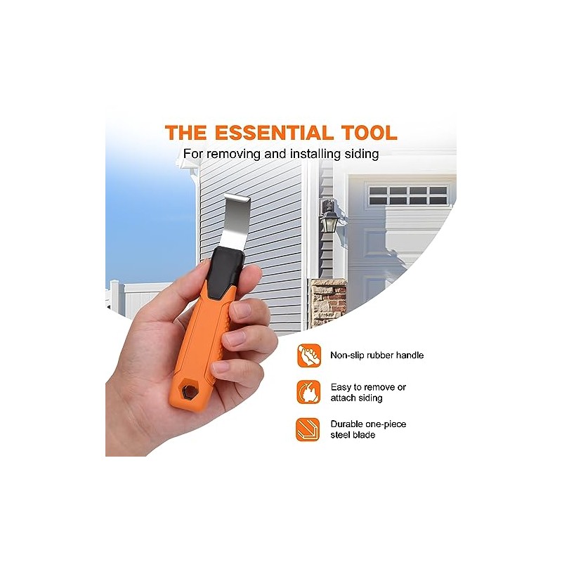 Vinyl Siding Removal Tool - Extra Long Handle, Steel Blade,