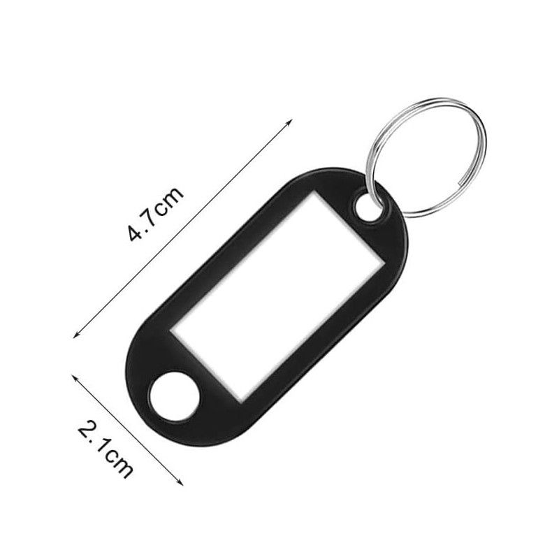 Key Tags with Split Ring, 50 Pack, of one Colour,
