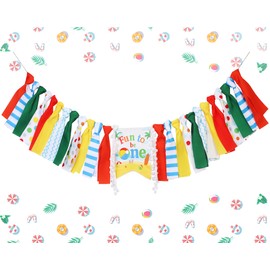 Kreatwow Summer Beach Party Decorations Highchair Banner 1st Birthday Beach Ball Theme 1st Birthday Party Decorations Fun to Be One Beach Banner Birthday Party Decorations Boy Birthday Decorations for