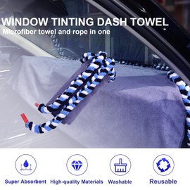 Car Window Tinting Dashboard Protecting Microfiber Towel,2-in-1 Super Absorbent Window Tint Fusion Towel Dash Cover and Soak Rope Tool for Vehicle Windshield Dash Window Scratch Free Tint Tools