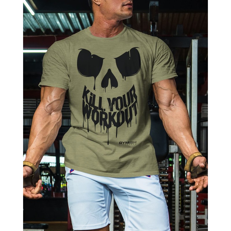 KillWorkout Shirts for Men, Funny Workout Gym Shirt Lifting T-Shirt