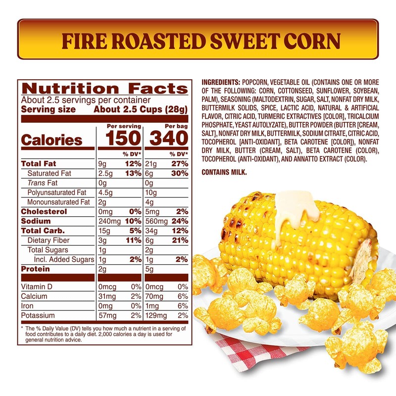 Herr’s Popcorn, Fire Roasted Sweet Corn Flavor, 6 Ounce (Pack