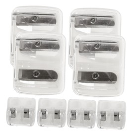 IWOWHERO 8pcs Dual Hole Sharpener for Eyeliner and Lip Liner Pencils Portable Manual Makeup Tool Compact Design for Precise Application for Boys and Girls and Adults White