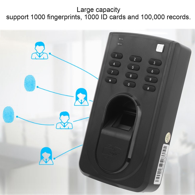 125KHz RFID Time Attendance Fingerprint Password ID Card Recognition Access