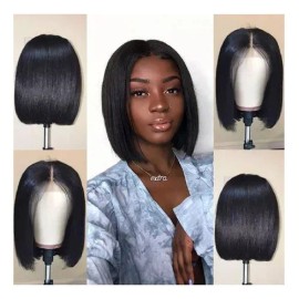 Z Peluca Corta Recta Bobo Fibra Química Seda Alta