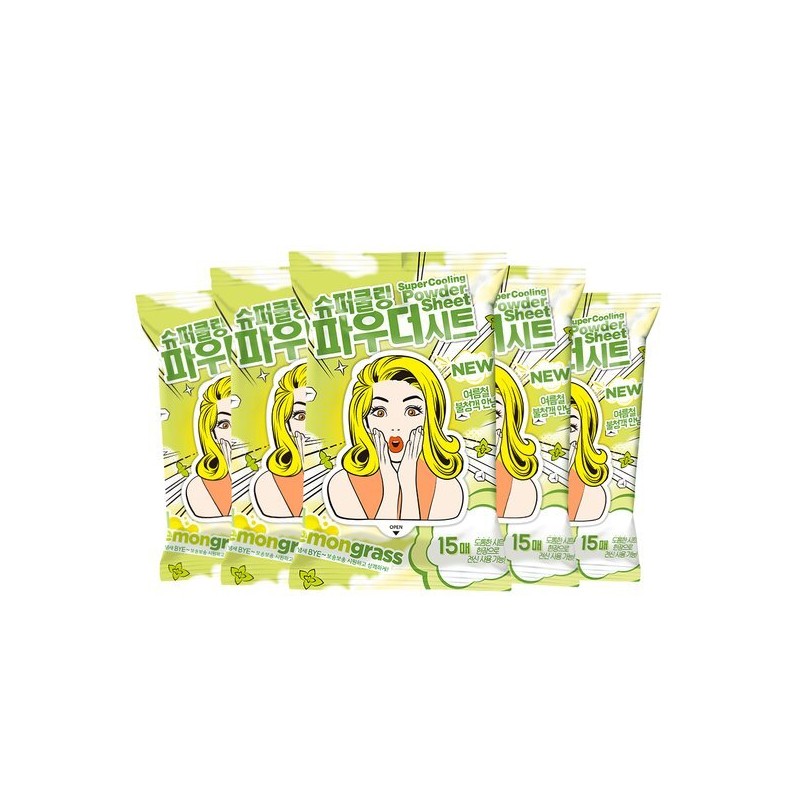 Miss Sasa Super Cooling Powder Sheets 5 pcs Cool Mint