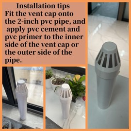 2pcs 2in.PVC DWV Termination Vent Grate End Cap Cover Coupling Drain Covergutter Guard for Connects PVC Pipe Fitting Adapter White