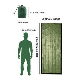 Survival Sleeping Bag, Emergency Bivvy Bag Emergency Rescue Blanket Reusable for Camping Backpacking Hiking Festivals Outdoor Activities 3PCS Green
