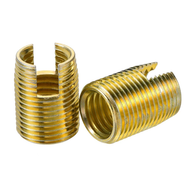 sourcing map Self Tapping Threaded Inserts M14 M18x24mm 45# Carbon