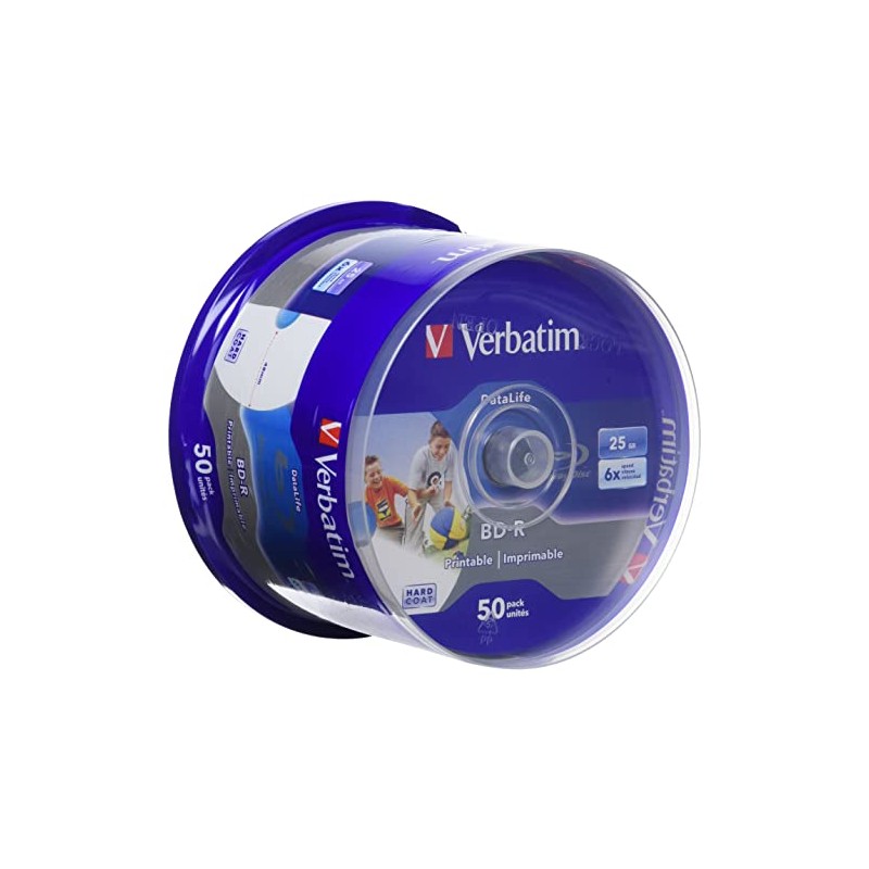 Verbatim 43812 BD-R Datalife 25GB 6x Write Speed Blanks Printable
