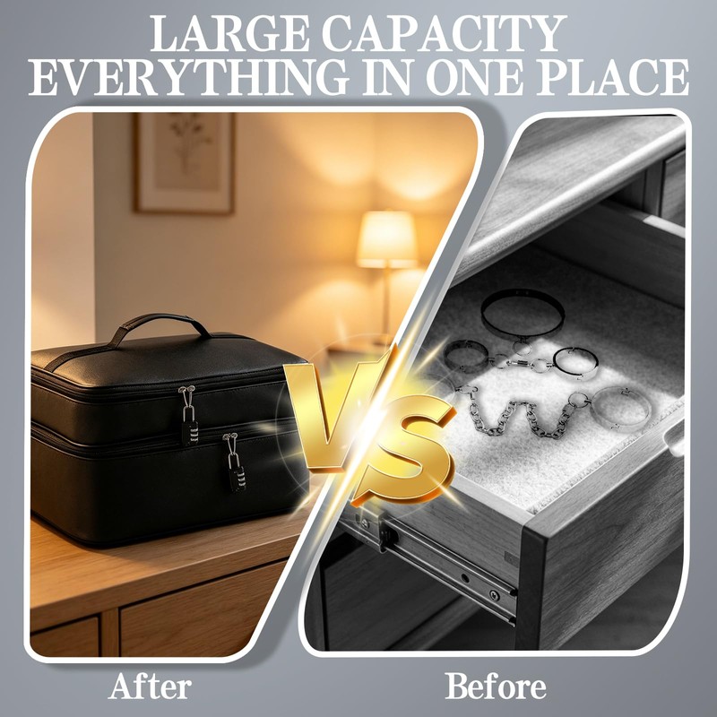 Discreet Lockable Storage Bag for Private Items, Large 2-Layer Smell