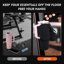 Water Bottle Holder with Strong Magnetic Fastening - Small Fitness Bag for Gym Essentials | Holds 40oz Water Bottles with Phone Holder