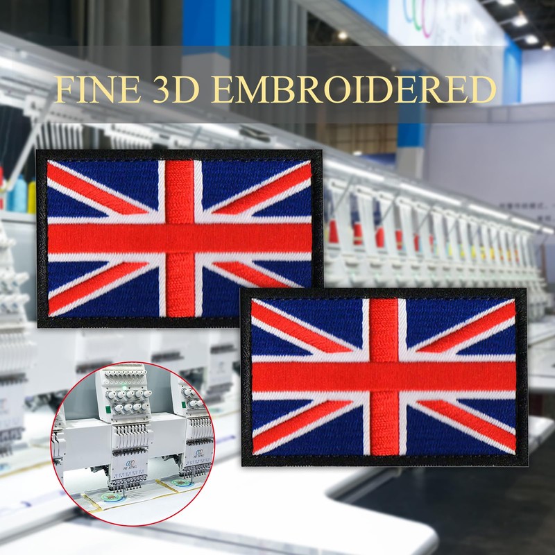 EmWoot 2PCS British UK United Kingdom Flag Patch Embroidered Morale