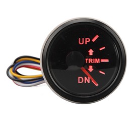 52MM Boat Trim Gauge Stainless Steel DC9 to 32V UP DN Marine Trim Balance Meter for Yachts Marines Black Dial with Black Frame