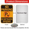No Parking Sign, Do Not Block Driveway Sign. Yellow and