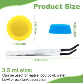 9 Pcs Crested Gecko Food and Water Bowl, Crested Gecko Food Dish with Tweezers, Gecko Tank Accessories for Geckos, Hermit Crabs, Tortoises