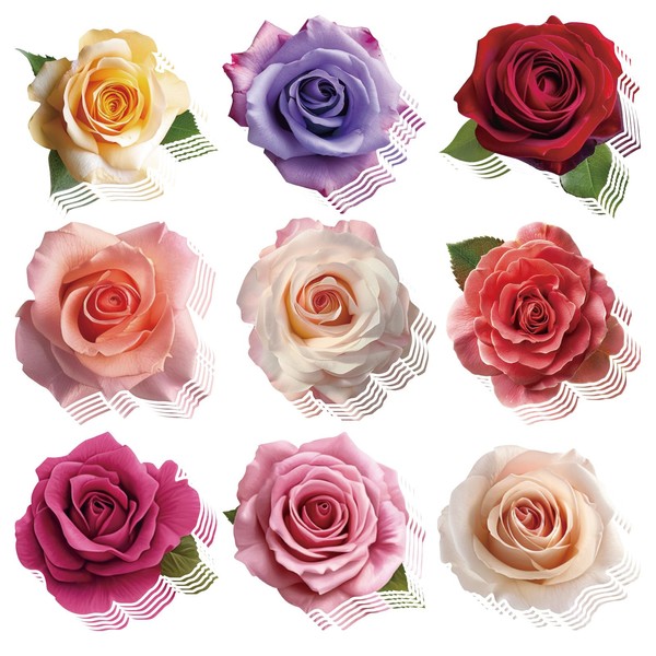 Tinoaly 45pcs Rose Flower Cutouts, Paper Cut Outs for Crafts