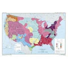 US Map of Indian Tribes Cultures and Languages Native American History 20x30