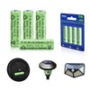 RICEEL Rechargeable AA Batteries for Solar Lights NIMH 600mAh 1.2V