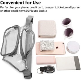 Jonnick Clear Fanny Pack, Stadium Approved Waist Pack, Waterproof Hip Pack with Adjustable Strap for Festival, Sports Games, Travel, Rave and Concerts (Waist Packs Gray)