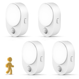 L LOHAS LED Plug in Night Light with Motion Sensor and Dusk to Dawn Sensor,[4-Pack] Night Lights Plug into Wall,5000K Daylight White,30/60/100LM Dimmable Nightlight for Bathroom Hallway