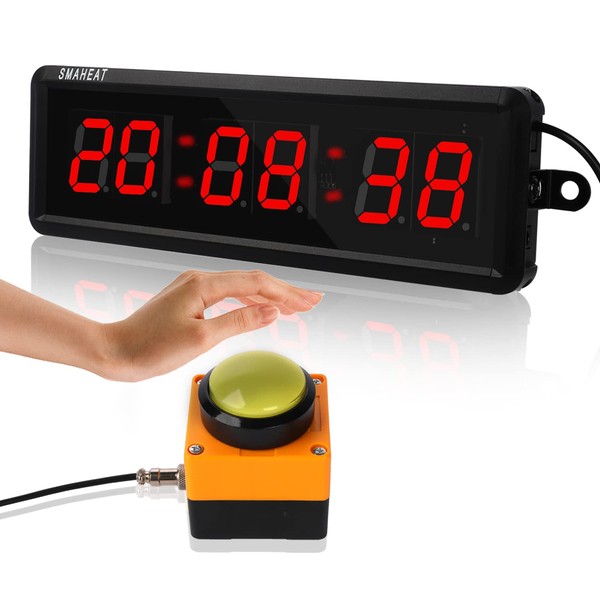 SMAHEAT Fitness Timer with Stopwatch Button, Suitable for School/exam/Home Exercise/Gym/Gym