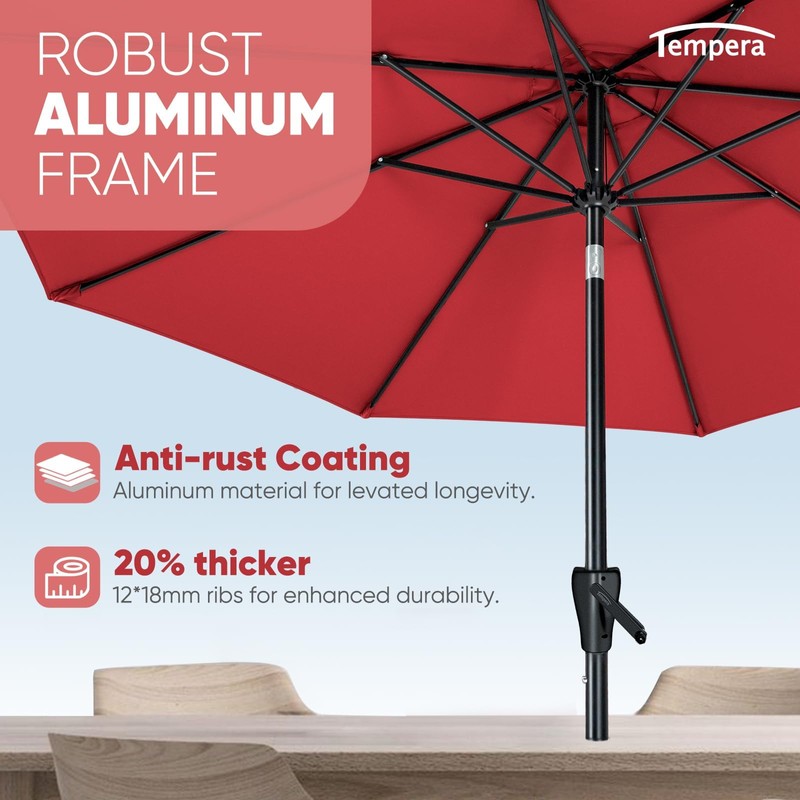 Tempera 7.5ft Patio Market Outdoor Table Umbrella with Push Button
