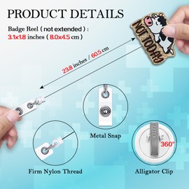 KANGYUSO Funny Cow Retractable Badge Reel, Not Today Light Gold Glitter Badge Reel with Alligator Clip, Office Acrylic Badge, Funny ID Badge Holder Gift for Colleague Nurse Doctor Teacher Student