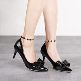 JK Home 1 Pairs of Women's Loose Shoe Laces Ankle Heel Laces Non-slip Laces Detachable Shoelace Used To Fixed Loose High Heels Black PU