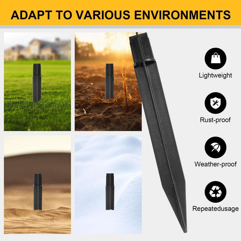 Litoexpe 6 Pcs 8.27 Inch Reinforced Ground Spikes, Solar Lights
