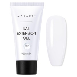 Makartt Poly Nail Gel 50 ml - Extension Gel Colours Nails UV Builder Gel and Nail Extension Gel for Starter Nail Design DIY Manicure Gift, Wisp of White