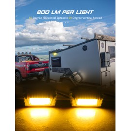 Chelhead RV Led Exterior Lights, Yellow 800lm Waterproof RV Porch Flood Lights 12V Exterior Light Fixture Compatible with RVs, Traliers, Campers