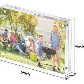 5x7" Picture Frame, Acrylic Photo Frames, Magnetic Picture Frames,Block Picture Frame For Desktop Display, Record Eternal Memory (3 Pack)