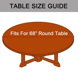 Clear Vinyl Fitted Tablecloth Waterproof Oilcloth Heavy Duty Elasticized Table Cover Elastic Edge Design Plastic Tablecloth Protector (Best for 68 Inch Round Table)