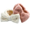 Spa Headband Facial Makeup Hairband Bowknot Head Wrap Coral Fleece