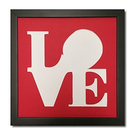 CountryArtHouse Love Sculpture Photo Frame Mat for Your 4x6 Photo - Red Mat with a Black Solid Wood Frame